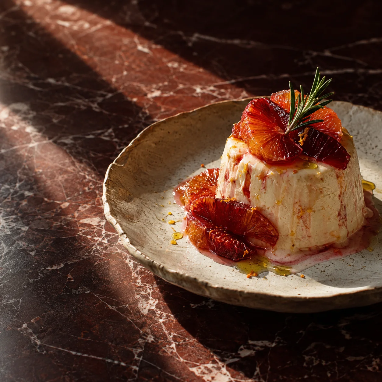Blood orange semifreddo